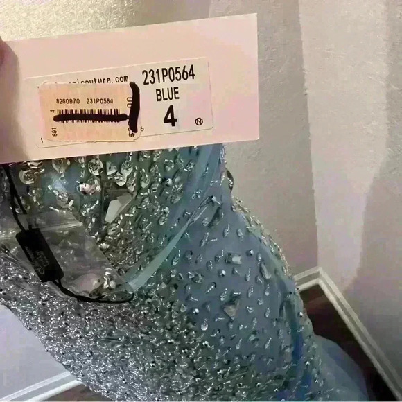 Glamour by Terani Couture Blue Prom Dress - Picture 6 of 6